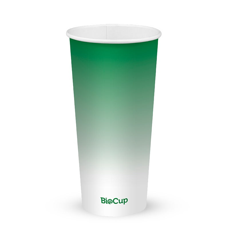 650ml / 22oz (90mm) cold paper cup - green fade [1000 PER CARTON]