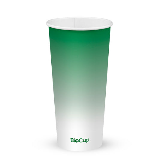650ml / 22oz (90mm) cold paper cup - green fade [1000 PER CARTON]