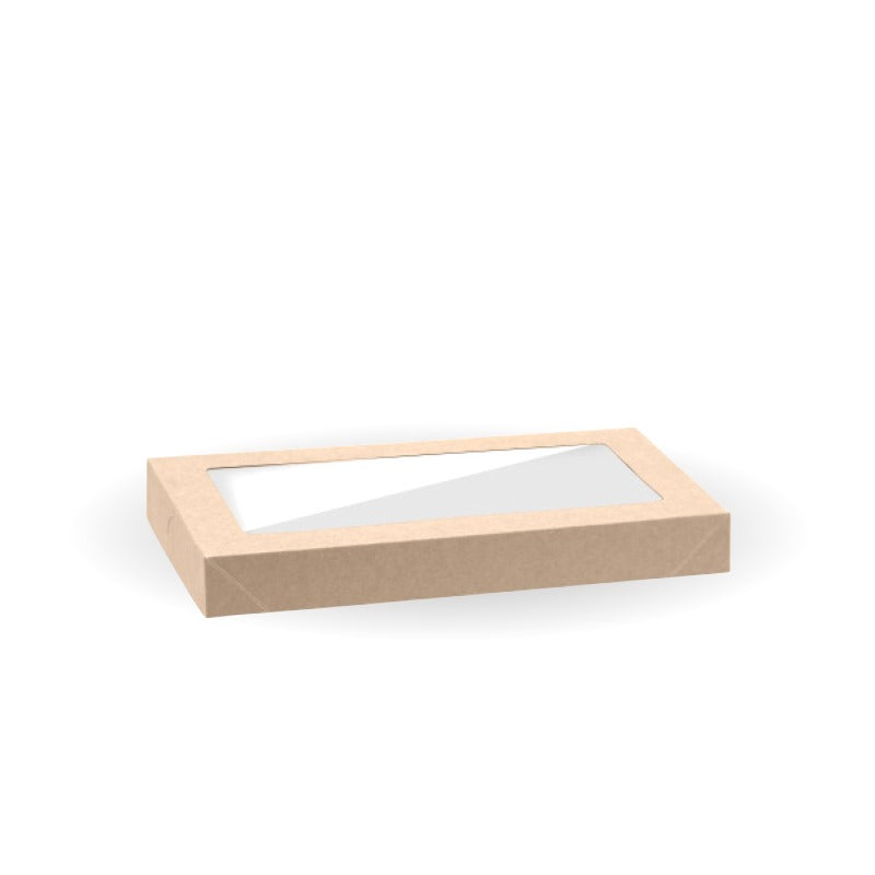 BioBoard Catering Tray PLA Windowed Lid - Extra Small - kraft [100 PER CARTON]