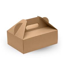 Small Fluted Carry Bio Board Box - 240x169x85 with handle - kraft [100 PER CARTON]