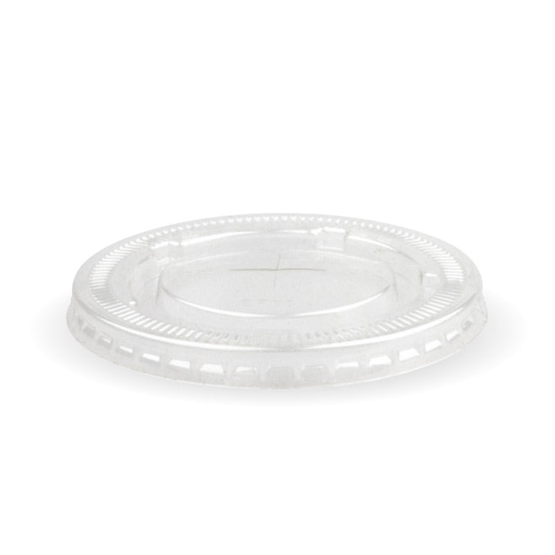 105mm PET Flat lid - straw slot - fits all 105mm cups - clear [1000 PER CARTON]