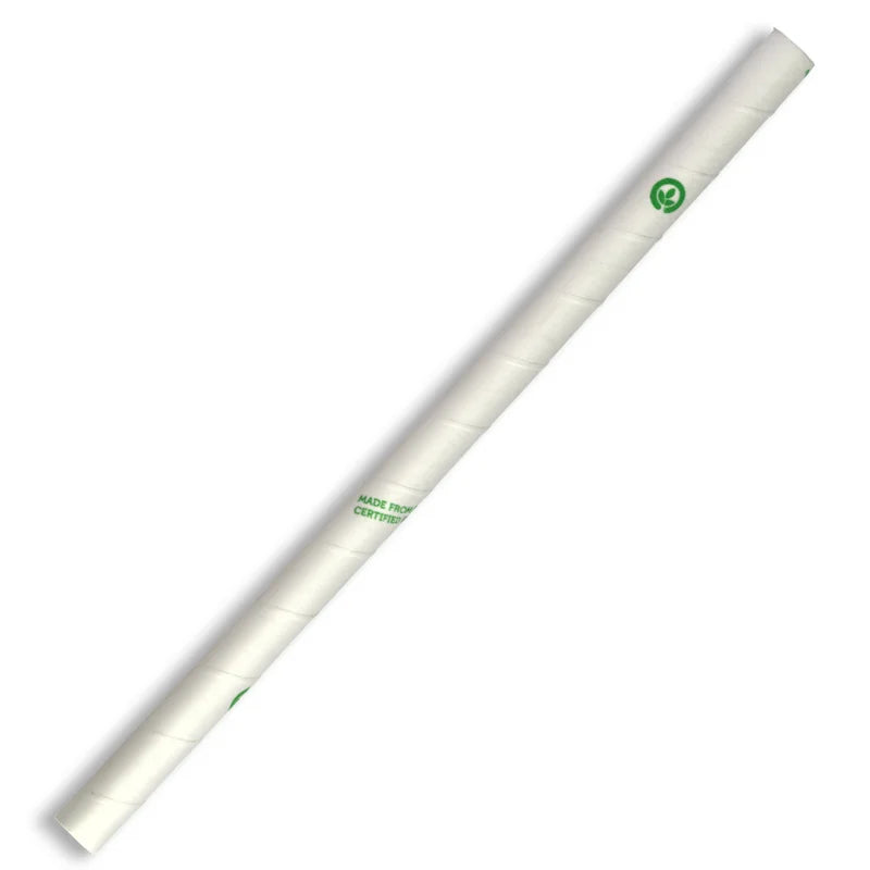 10mm jumbo paper straw - white