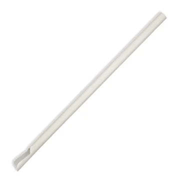 8mm individually wrapped spoon straw - white