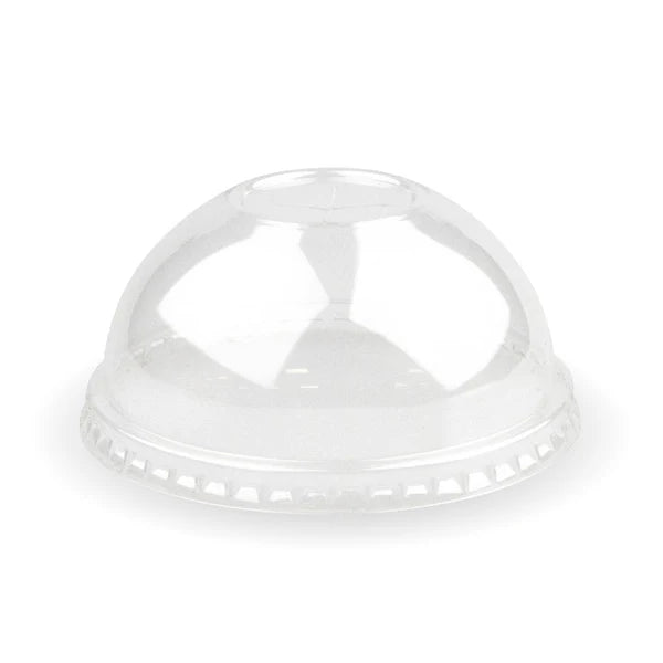 90mm PLA dome lid - straw slot - clear [1000 PER CARTON]